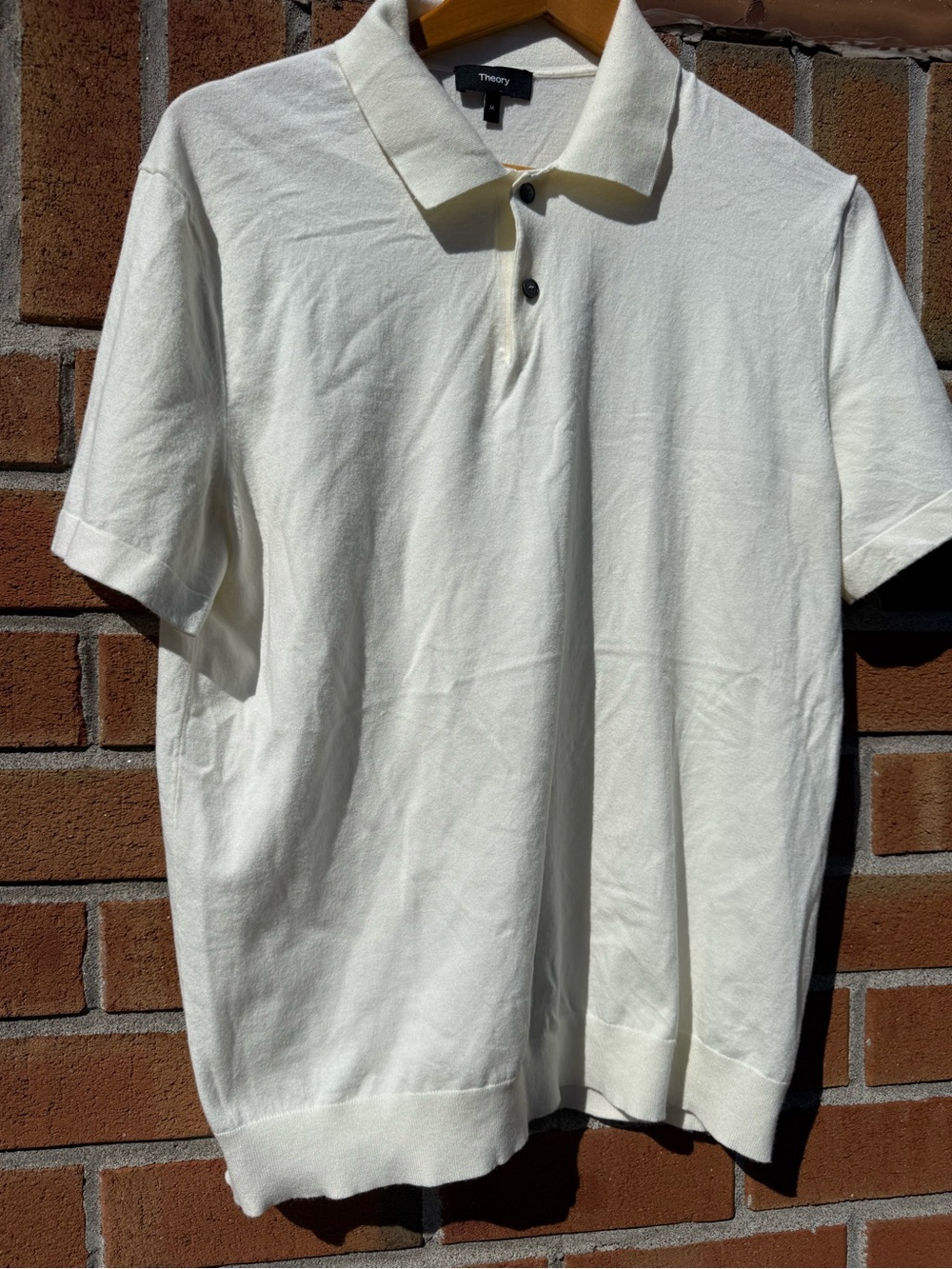 Theory Men's Ivory Short-Sleeve Polo